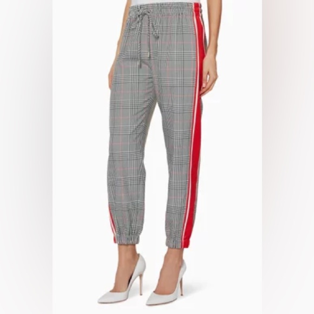 MONSE Glen Plaid Track Pants - Red size XS NWT.
